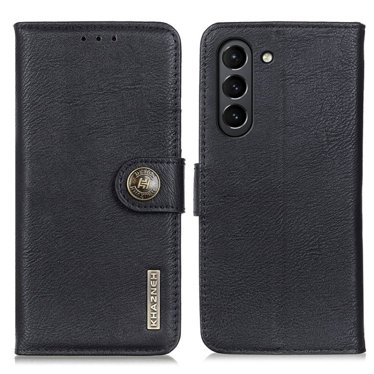 For Samsung Galaxy S21 FE KHAZNEH Cowhide Texture Horizontal Flip Leather Case with Holder & Card Slots & Wallet(Black) by buy2fix