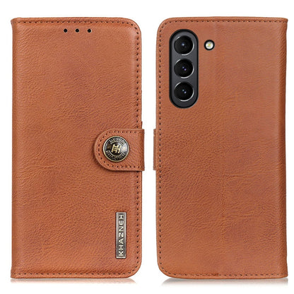 For Samsung Galaxy S21 FE KHAZNEH Cowhide Texture Horizontal Flip Leather Case with Holder & Card Slots & Wallet(Brown) by buy2fix