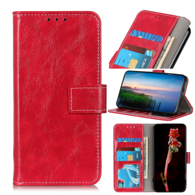 For Samsung Galaxy S21 FE Retro Crazy Horse Texture Horizontal Flip Leather Case with Holder & Card Slots & Photo Frame & Wallet(Red) by buy2fix