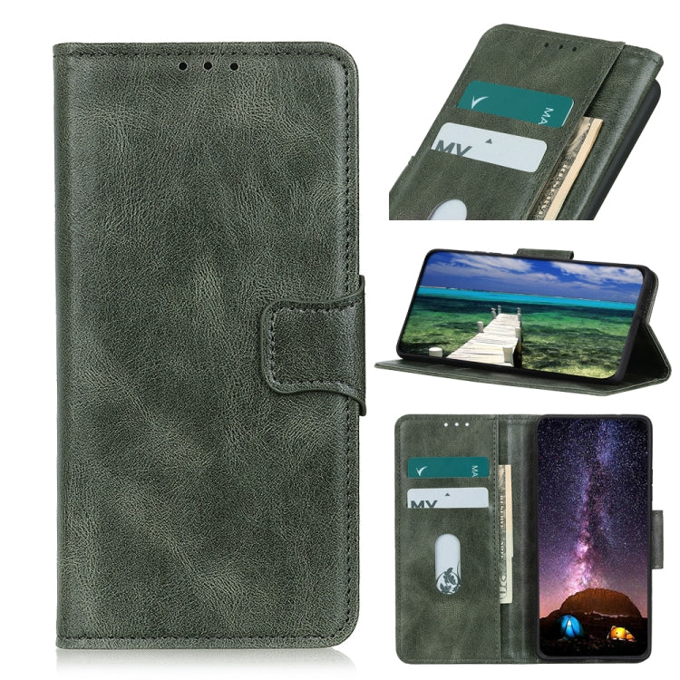 For Samsung Galaxy S21 FE Mirren Crazy Horse Texture Horizontal Flip Leather Case with Holder & Card Slots & Wallet(Dark Green) by buy2fix