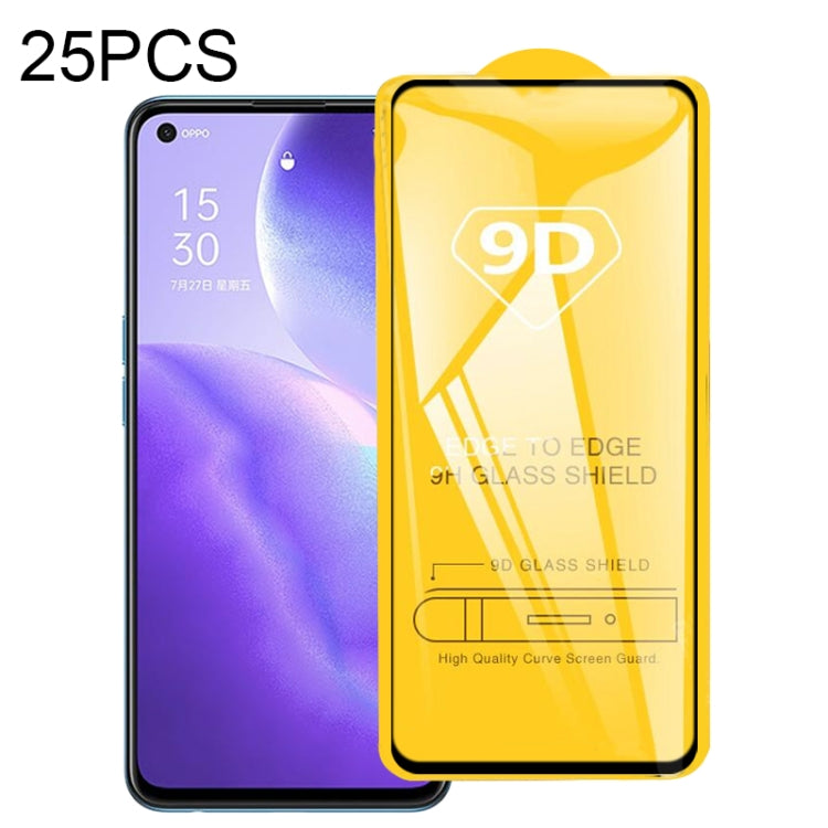 For OPPO Find X3 Lite 25 PCS 9D Full Glue Full Screen Tempered Glass Film - OPPO Tempered Glass by PINWUYO | Online Shopping UK | buy2fix