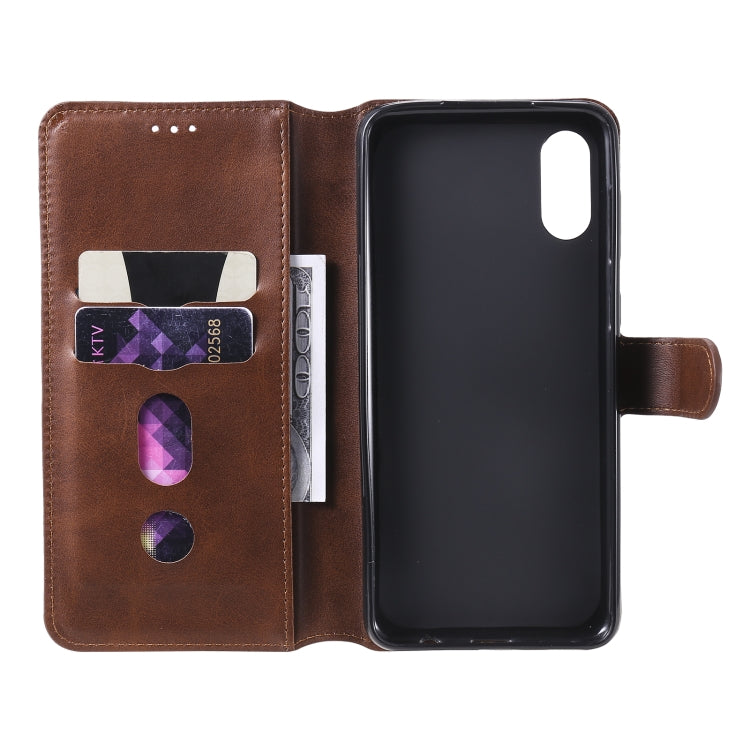 For Samsung Galaxy A02 / M02 Classic Calf Texture PU + TPU Horizontal Flip Leather Case with Holder & Card Slots & Wallet(Brown) by buy2fix