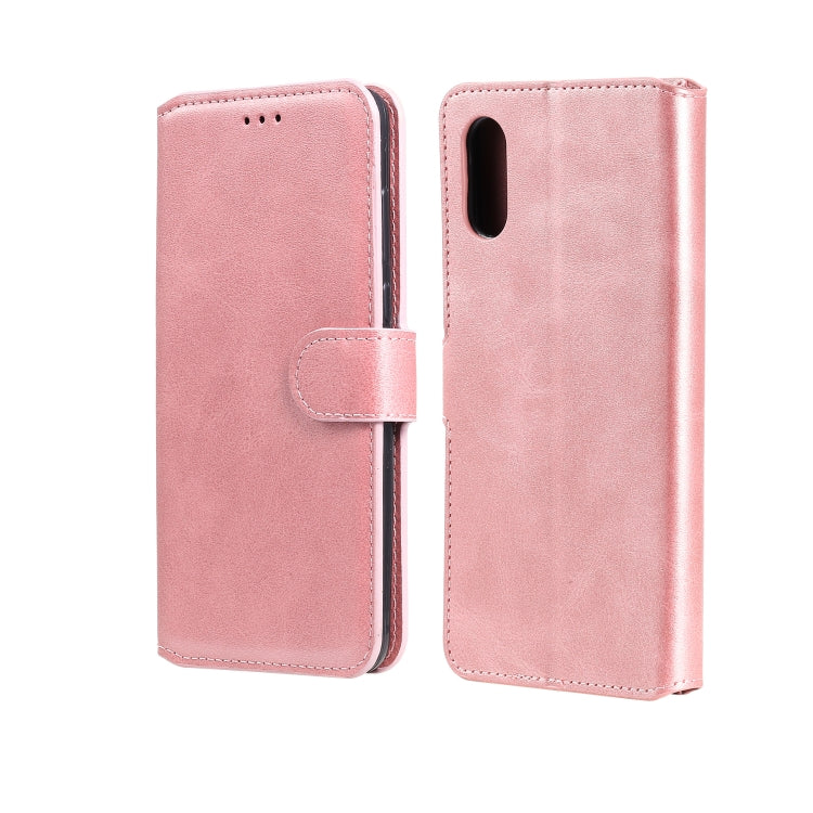 For Samsung Galaxy A02 / M02 Classic Calf Texture PU + TPU Horizontal Flip Leather Case with Holder & Card Slots & Wallet(Rose Gold) by buy2fix