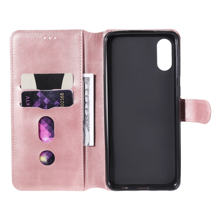 For Samsung Galaxy A02 / M02 Classic Calf Texture PU + TPU Horizontal Flip Leather Case with Holder & Card Slots & Wallet(Rose Gold) by buy2fix