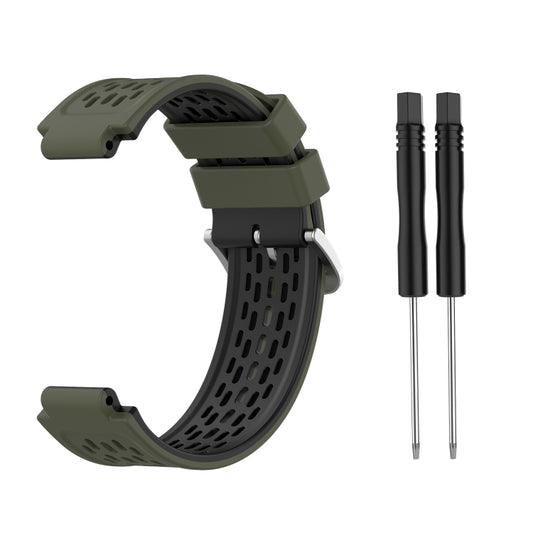 For Garmin Approach S2 / S4 Two-color Silicone Watch Band(Army Green Black) by buy2fix