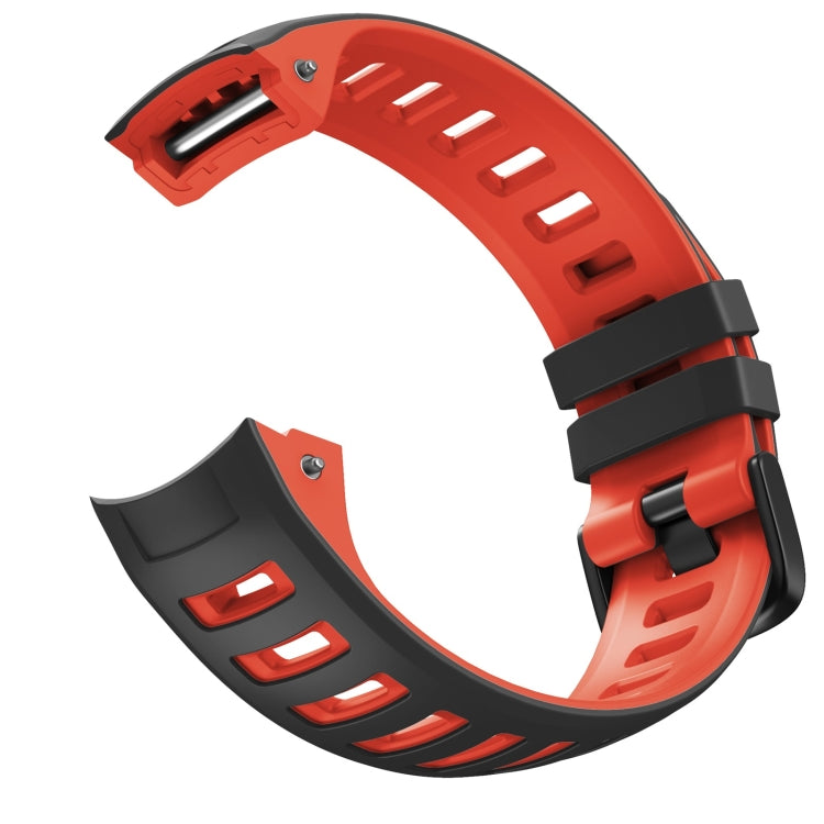 For Garmin Instinct / Instinct Esports Two-color Silicone Watch Band(Black+Red) - Smart Wear by buy2fix | Online Shopping UK | buy2fix