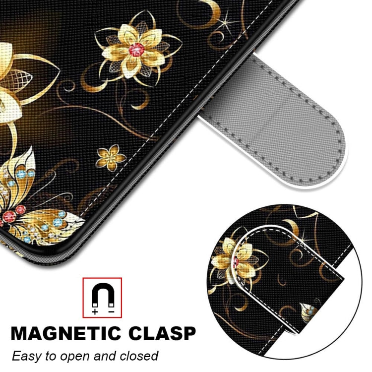 For Xiaomi Redmi Note 10 5G Coloured Drawing Cross Texture Horizontal Flip PU Leather Case with Holder & Card Slots & Wallet & Lanyard(Gold Diamond Butterfly) - Xiaomi Cases by buy2fix | Online Shopping UK | buy2fix