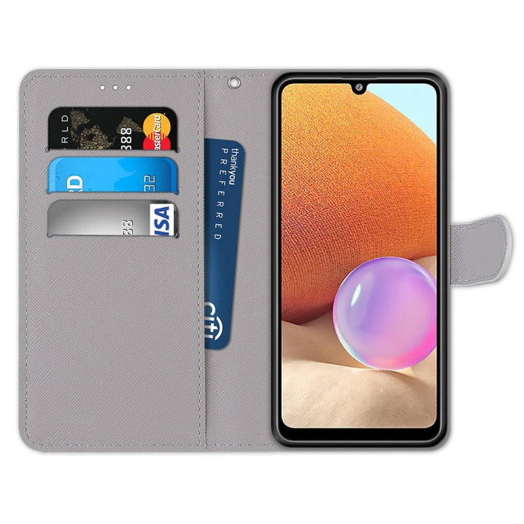 For Samsung Galaxy A32 4G / A32 Lite Coloured Drawing Cross Texture Horizontal Flip PU Leather Case with Holder & Card Slots & Wallet & Lanyard(Snow Puppy) by buy2fix