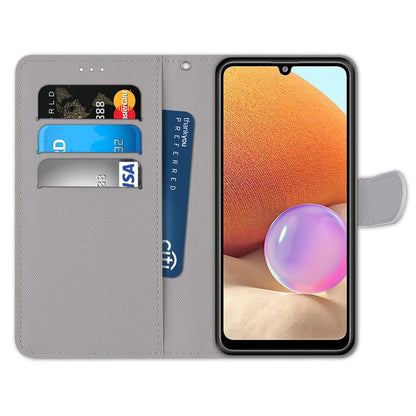 For Samsung Galaxy A32 4G / A32 Lite Coloured Drawing Cross Texture Horizontal Flip PU Leather Case with Holder & Card Slots & Wallet & Lanyard(Snow Puppy) by buy2fix