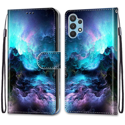 For Samsung Galaxy A32 4G / A32 Lite Coloured Drawing Cross Texture Horizontal Flip PU Leather Case with Holder & Card Slots & Wallet & Lanyard(Colorful Clouds) by buy2fix