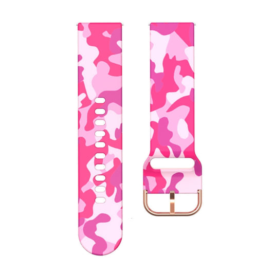 For Samsung Galaxy Watch 42mm Silicone Printing Watch Band(Pink Camouflage) by buy2fix