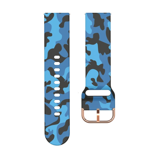 For Samsung Galaxy Watch 42mm Silicone Printing Watch Band(Blue Camouflage) by buy2fix