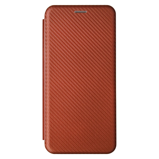 For Realme C21 Carbon Fiber Texture Horizontal Flip TPU + PC + PU Leather Case with Card Slot(Brown) by buy2fix