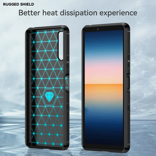 For Sony Xperia 10 III Brushed Texture Carbon Fiber TPU Case(Black) by buy2fix