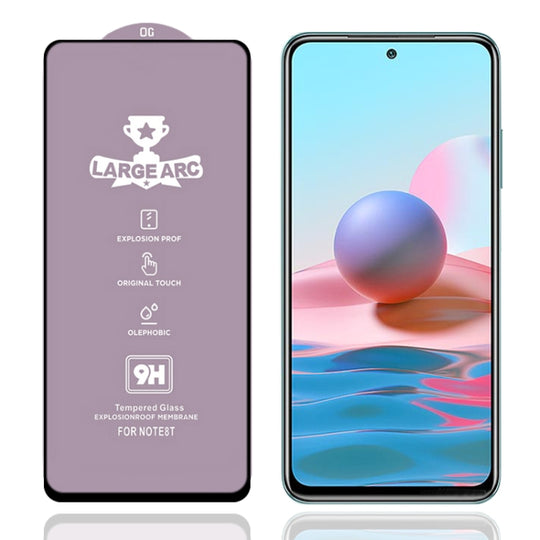 For Xiaomi Redmi Note 10 9H HD Large Arc High Alumina Full Screen Tempered Glass Film