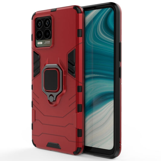 For OPPO Realme 8 Shockproof PC + TPU Protective Case with Magnetic Ring Holder(Red) by buy2fix