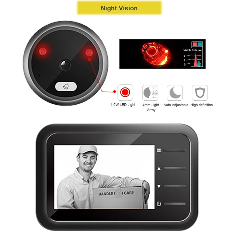 R11 2.4 inch TFT LCD Display Night Vision Photo Video Electronic Cat Eye Doorbell - Security by buy2fix | Online Shopping UK | buy2fix