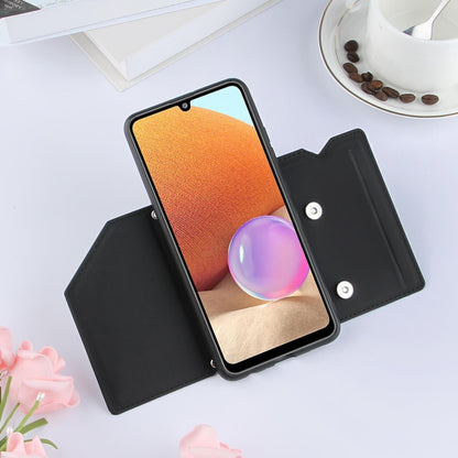 For Samsung Galaxy A32 4G (EU Version) Skin Feel PU + TPU + PC Back Cover Shockproof Case with Card Slots & Holder & Photo Frame(Black) by buy2fix