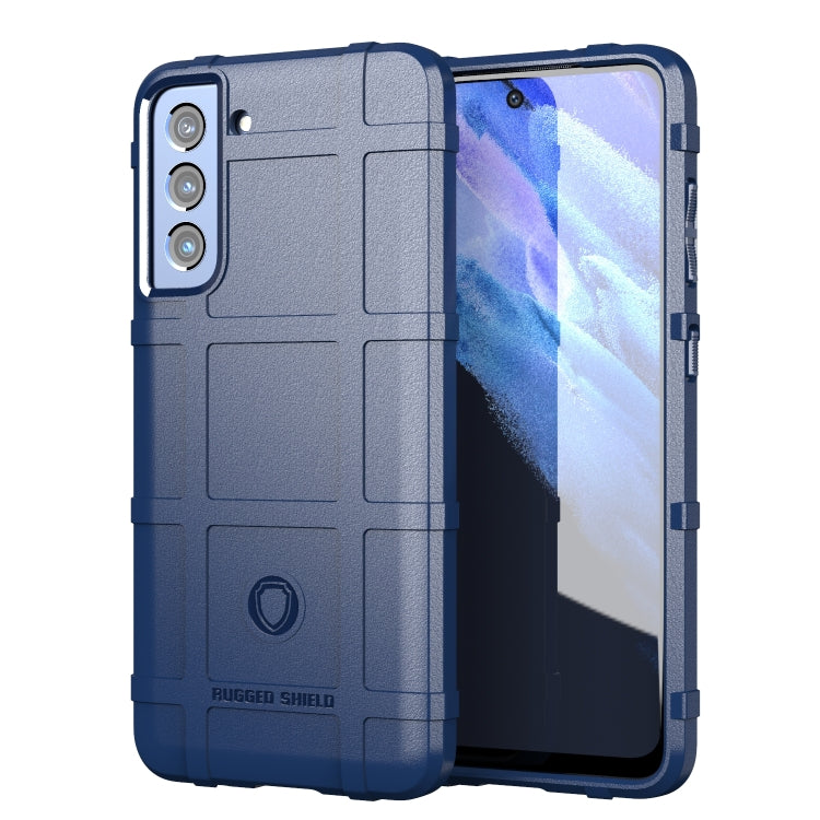 For Samsung Galaxy S21 FE Shockproof Shield Full Coverage Silicone Case(Blue) by buy2fix