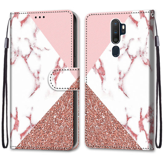 For OPPO A9 (2020) / A5 (2020) / A11X / A11 Coloured Drawing Cross Texture Horizontal Flip PU Leather Case with Holder & Card Slots & Wallet & Lanyard(Pink Stone Texture) by buy2fix