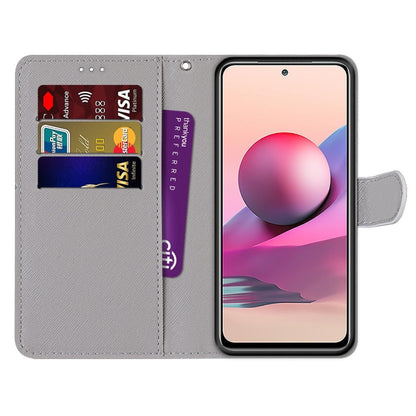 For Xiaomi Redmi Note 10 4G / Note 10S Coloured Drawing Cross Texture Horizontal Flip PU Leather Case with Holder & Card Slots & Wallet & Lanyard(Wood Red Rose) - Xiaomi Accessories by buy2fix | Online Shopping UK | buy2fix