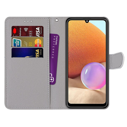 For Samsung Galaxy A32 4G / A32 Lite Coloured Drawing Cross Texture Horizontal Flip PU Leather Case with Holder & Card Slots & Wallet & Lanyard(Green Lemon) by buy2fix