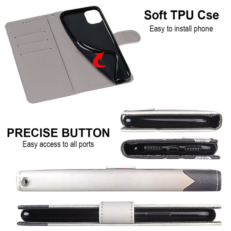For Samsung Galaxy S21 FE Coloured Drawing Cross Texture Horizontal Flip PU Leather Case with Holder & Card Slots & Wallet & Lanyard(Golden Chain Grey Cat) by buy2fix