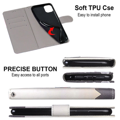 For Samsung Galaxy S21 FE Coloured Drawing Cross Texture Horizontal Flip PU Leather Case with Holder & Card Slots & Wallet & Lanyard(Golden Chain Grey Cat) by buy2fix