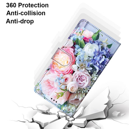 For Samsung Galaxy S21 FE Coloured Drawing Cross Texture Horizontal Flip PU Leather Case with Holder & Card Slots & Wallet & Lanyard(Light Pink Bouquet) by buy2fix