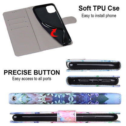 For Samsung Galaxy S21 FE Coloured Drawing Cross Texture Horizontal Flip PU Leather Case with Holder & Card Slots & Wallet & Lanyard(Light Pink Bouquet) by buy2fix