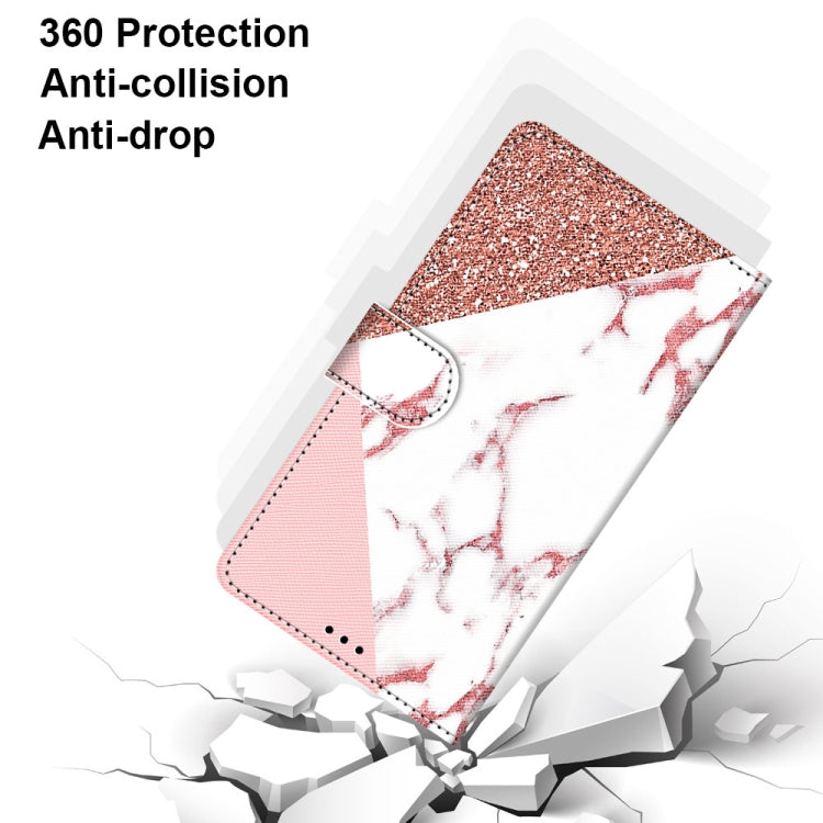 For Samsung Galaxy S21 FE Coloured Drawing Cross Texture Horizontal Flip PU Leather Case with Holder & Card Slots & Wallet & Lanyard(Pink Stone Texture) by buy2fix