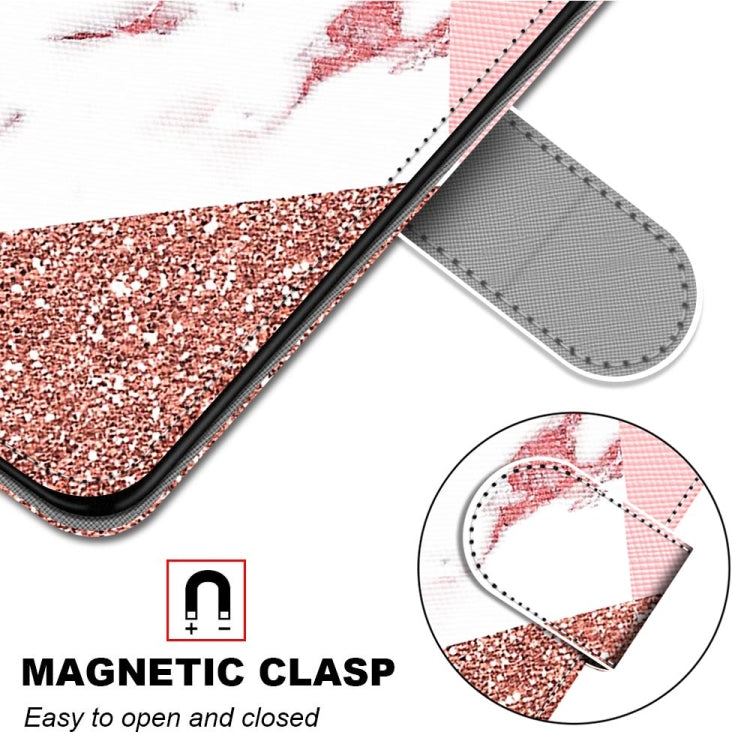 For Samsung Galaxy S21 FE Coloured Drawing Cross Texture Horizontal Flip PU Leather Case with Holder & Card Slots & Wallet & Lanyard(Pink Stone Texture) by buy2fix