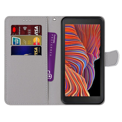 For Samsung Galaxy Xcover 5 Coloured Drawing Cross Texture Horizontal Flip PU Leather Case with Holder & Card Slots & Wallet & Lanyard(Fluorescent Water Texture) by buy2fix