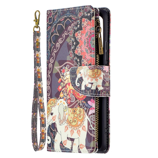 For Xiaomi Mi 11i / Poco F3 / Redmi K40 / K40 Pro Colored Drawing Pattern Zipper Horizontal Flip Leather Case with Holder & Card Slots & Wallet(Flower Elephants) by buy2fix