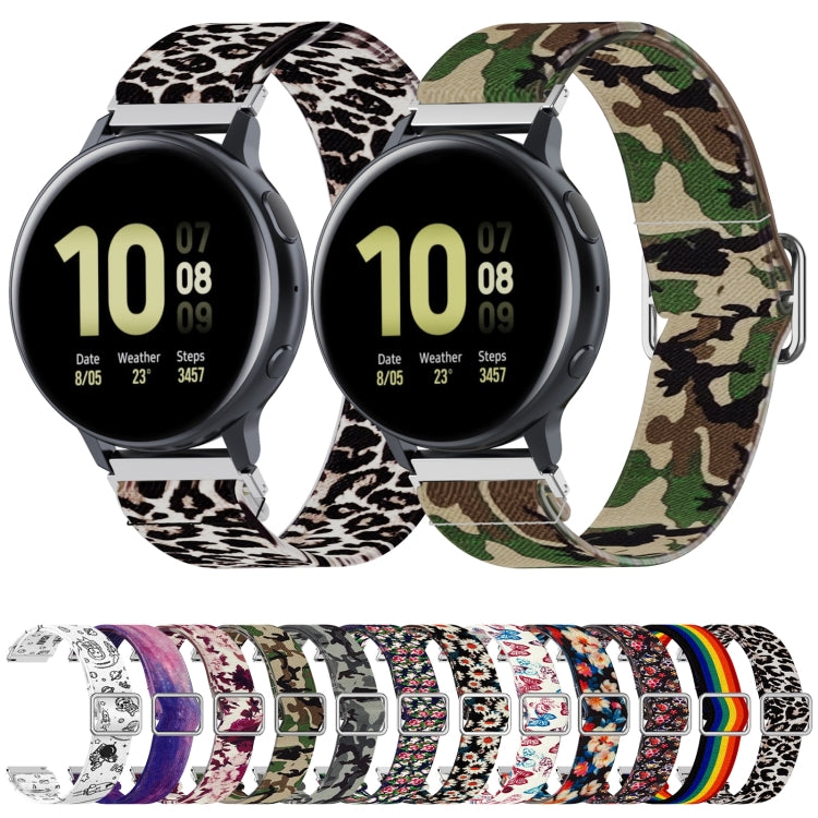 20mm For Samsung Galaxy Watch Active2 / Active Adjustable Elastic Printing Watch Band(Starry Sky) by buy2fix