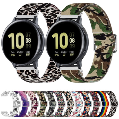 20mm For Samsung Galaxy Watch Active2 / Active Adjustable Elastic Printing Watch Band(Starry Sky) by buy2fix