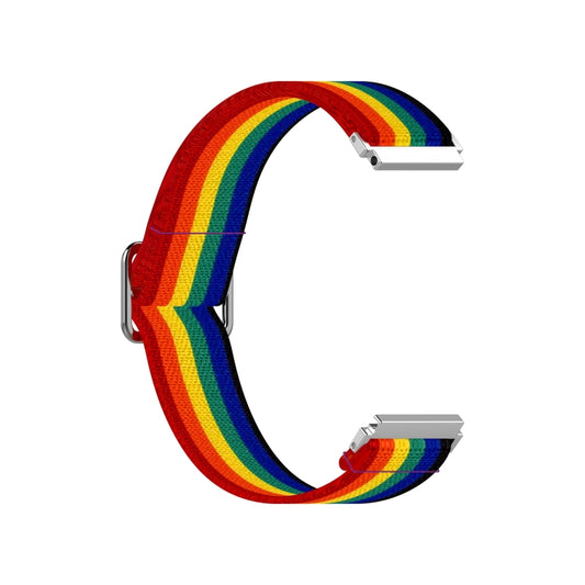 22mm For Galaxy Watch3 45mm/ Huawei Watch GT 2 Pro Adjustable Elastic Printing Watch Band(Rainbow) by buy2fix