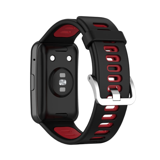For Huawei Watch Fit Two-color Silicone Watch Band(Black+Red) by buy2fix
