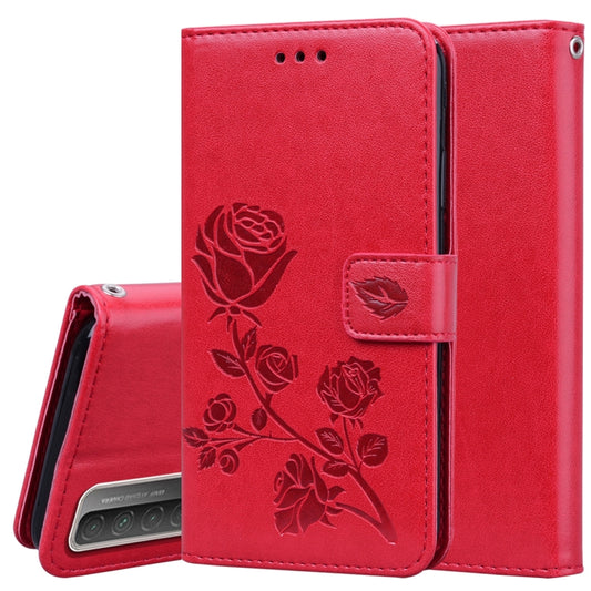 For Huawei Honor 10X Lite Rose Embossed Horizontal Flip PU Leather Case with Holder & Card Slots & Wallet(Red) by buy2fix
