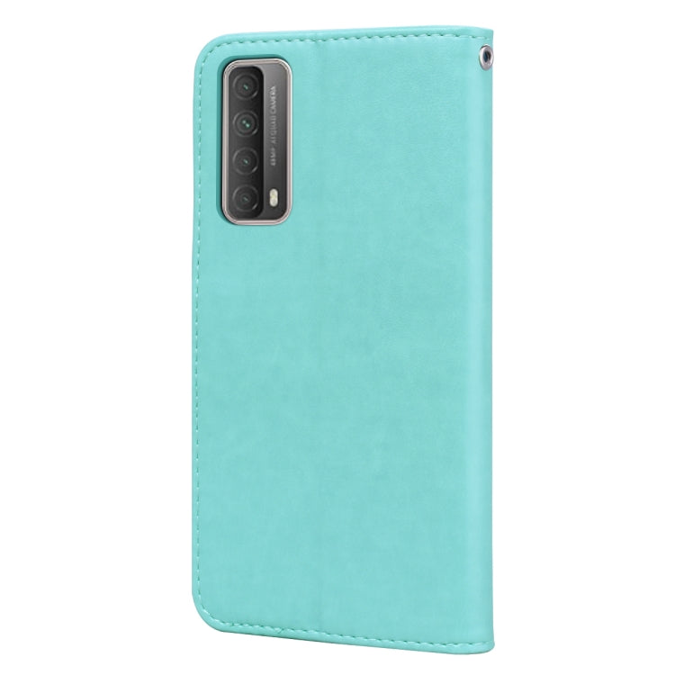 For Huawei P smart 2021 Rose Embossed Horizontal Flip PU Leather Case with Holder & Card Slots & Wallet(Green) by AutSpace