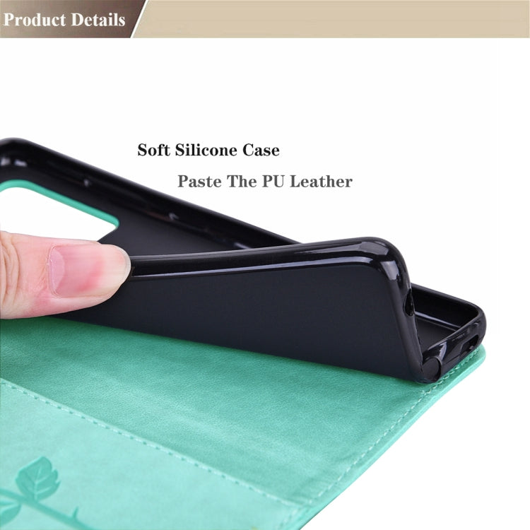 For Huawei P smart 2021 Rose Embossed Horizontal Flip PU Leather Case with Holder & Card Slots & Wallet(Green) by AutSpace