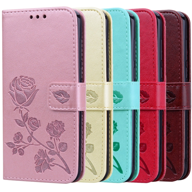 For Huawei P smart 2021 Rose Embossed Horizontal Flip PU Leather Case with Holder & Card Slots & Wallet(Green) by AutSpace