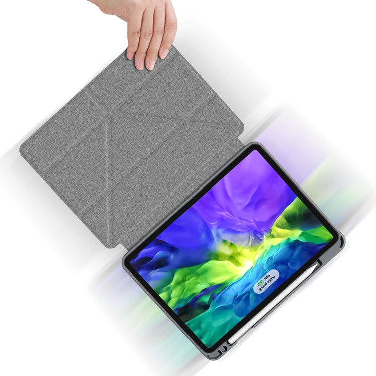 For iPad Pro 12.9 2022 / 2021 / 2020 Mutural Multi-fold Smart Leather Tablet Case(Dark Green) - iPad Pro 12.9 (2022/2021) Cases by Mutural | Online Shopping UK | buy2fix