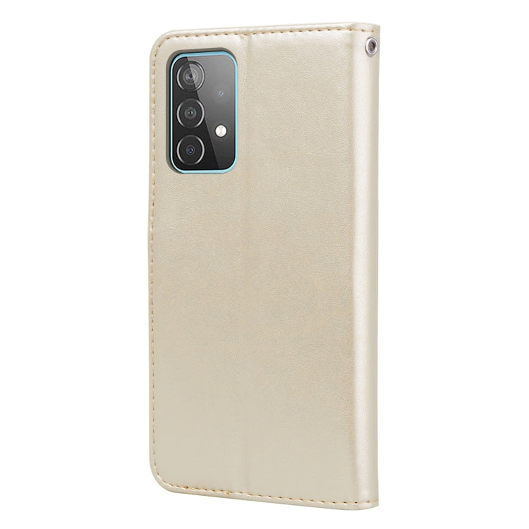 For Samsung Galaxy A52 5G / 4G Rose Embossed Horizontal Flip PU Leather Case with Holder & Card Slots & Wallet(Gold) by buy2fix