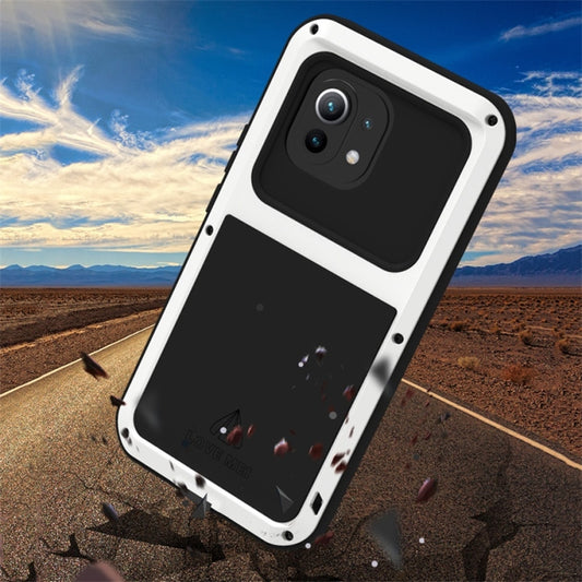 For Xiaomi Mi 11 LOVE MEI Metal Shockproof Waterproof Dustproof Protective Case without Glass(White) by buy2fix