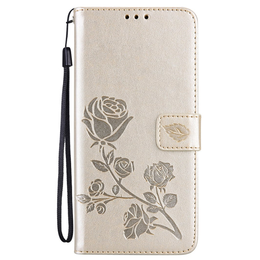For Xiaomi Redmi 9T Rose Embossed Horizontal Flip PU Leather Case with Holder & Card Slots & Wallet(Gold) by buy2fix