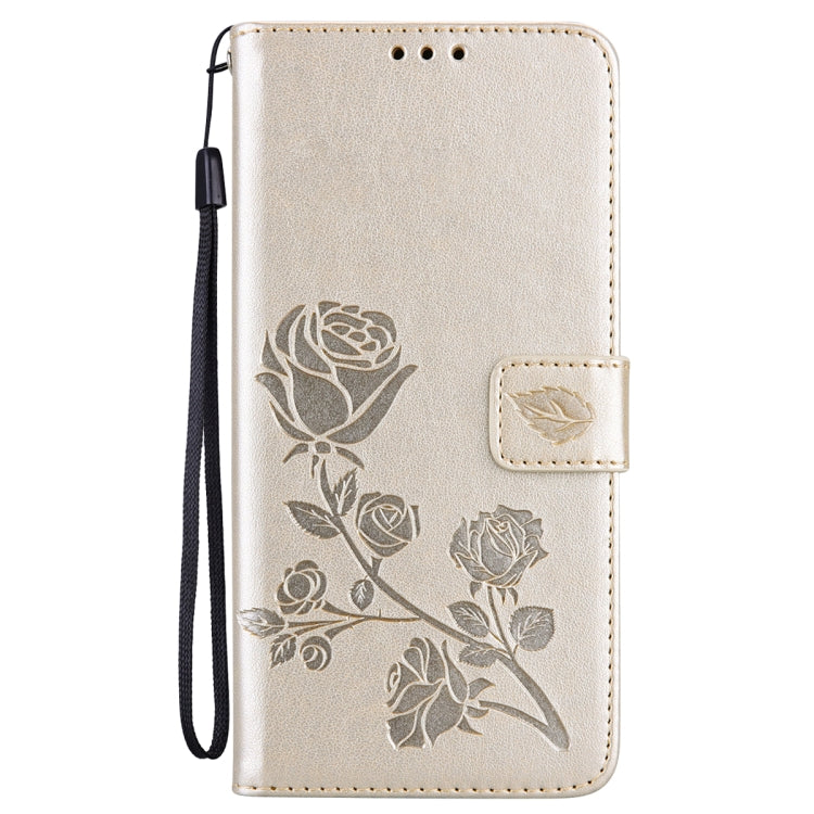 For Xiaomi Redmi Note 9T 5G Rose Embossed Horizontal Flip PU Leather Case with Holder & Card Slots & Wallet(Gold) by buy2fix