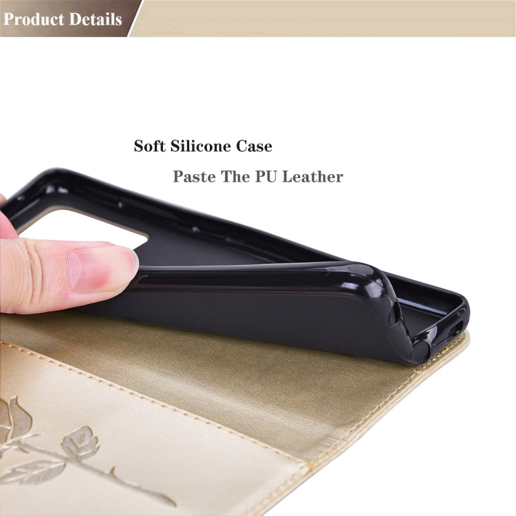 For Xiaomi Redmi Note 9T 5G Rose Embossed Horizontal Flip PU Leather Case with Holder & Card Slots & Wallet(Gold) by buy2fix