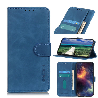 For Samsung Galaxy A22 5G(EU Version) KHAZNEH Retro Texture Horizontal Flip Leather Case with Holder & Card Slots & Wallet(Blue) by buy2fix