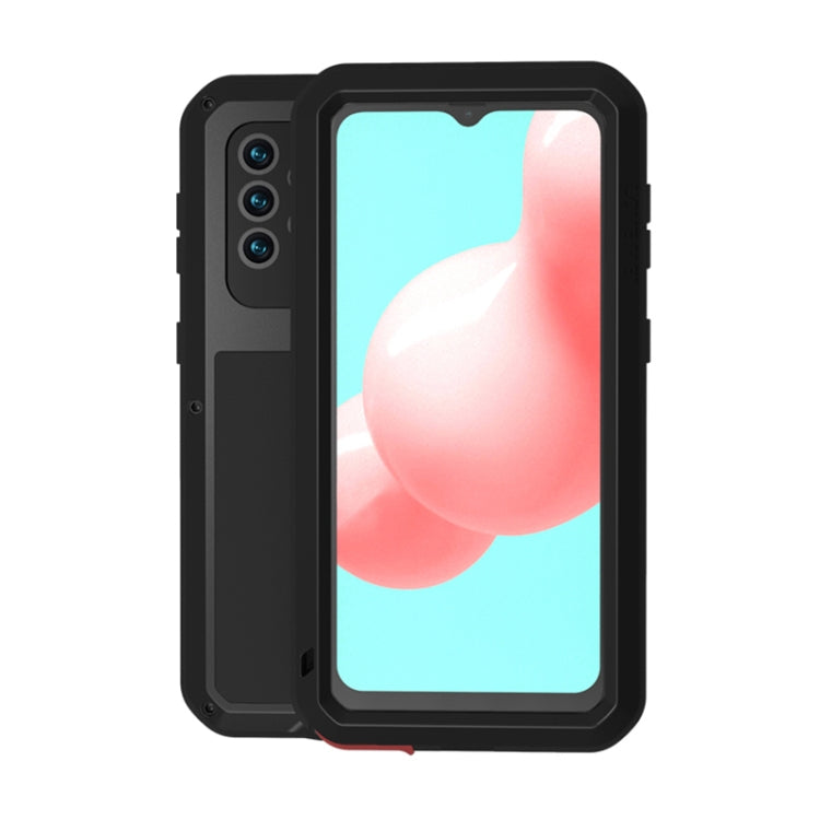 For Samsung Galaxy A32 5G LOVE MEI Metal Shockproof Waterproof Dustproof Protective Case with Glass(Black) by LOVE MEI